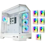Tortox Prism – Versatile Gaming PC Case 7 ARGB FANS - White