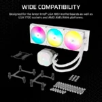 Corsair NAUTILUS 360 ARGB Liquid CPU Cooler - White - Image 9