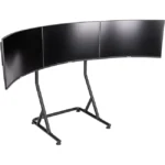 Thermaltake Triple Racing Monitor Stand, Fine Texture Black Powder Coated Steel Frame, Supports A Maximum Of Three 32” Monitors Mounting, Compatible With GR500 Racing Simulator Cockpit - Black