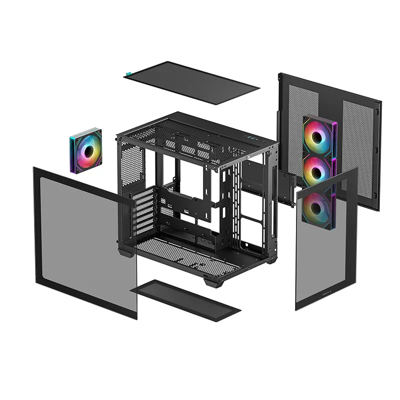 Deepcool CG530 4F Mid Tower Case 4 ARGB Fans - Black - Image 2