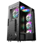 WJ COOLMAN X6 ARGB Gaming PC Case 6 Fans - Black - Image 4