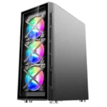 WJ COOLMAN X6 ARGB Gaming PC Case 6 Fans - Black - Image 8
