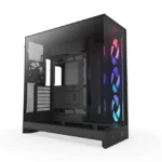 NZXT H9 Flow RGB +  ATX PC Case With ARGB fans / Controller -  Black | CM-H92FB-P