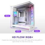 NZXT H9 Flow RGB +  ATX PC Case With ARGB fans / Controller -  White | CM-H92FW-P1 - Image 3