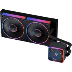 Jungle Leopard Astrabeat 240 ARGB 240mm AIO CPU Cooler, Intelligent Temperature Control, Real-time readout, 300W TDP Liquid CPU Cooler for AMD AM4/AM5 & Intel LGA 115X/1200/1700 (Black)