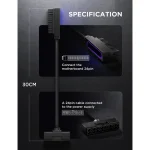 WJCOOLMAN Hydrus-24PIN Motherboard Extension Cable BLACK LEFT SIDE - Image 2