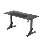 WJ Coolman T-Shaped Gaming Desk Height Adjustable – Black RGB - Image 3