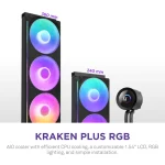 NZXT Kraken Plus 360mm AIO Cooler LCD – Black RGB - Image 9