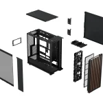 Fractal North XL ATX PC Case , Tempred Glass , Wood Front  - Black - Image 2