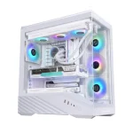 Lian Li Vector V100 Mid Tower PC Case (4 Preinstalled Fans – ARGB, Tempered Glass)  - White - Image 7