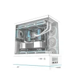 Darkflash DY451 Pro Premium  ATX PC Case with Digital Display - 4 Preinstalled ARGB Fans - White - Image 6