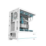 Darkflash DY451 Pro Premium  ATX PC Case with Digital Display - 4 Preinstalled ARGB Fans - White - Image 4