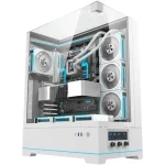 Darkflash DY450L Pro Premium  ATX PC Case with Digital Display - 4 Preinstalled ARGB Fans - White