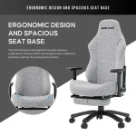 Andaseat Luna Pro with Footrest, Gaming Chair ( Large - Fabric - Gray ) - Image 2