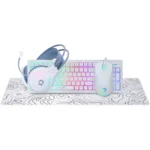 GAMEON GO-CYPHERW-XL-W All-In-One Gaming Combo Set (Keyboard + Headset + Mouse + Mousepad) – White | GO-CYPHERW-XL-W