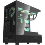 DarkFlash DPX90 ATX PC Case , 3 Preinstalled Fans  , Tempered Glass, USB3.1 Gen 2 Type-C - Black | DPX90-B - Image 4