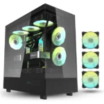DarkFlash DPX90 ATX PC Case , 3 Preinstalled Fans , Tempered Glass, USB3.1 Gen 2 Type-C - Black | DPX90-B