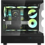 DarkFlash DPX90 ATX PC Case , 3 Preinstalled Fans  , Tempered Glass, USB3.1 Gen 2 Type-C - Black | DPX90-B - Image 7