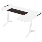 Twisted Minds WARRIOR L Shaped Gaming Desk RGB Right/Left - White | TM-Y-RW-RGB - Image 3