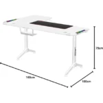 Twisted Minds WARRIOR L Shaped Gaming Desk RGB Right/Left - White | TM-Y-RW-RGB - Image 2
