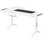 Twisted Minds WARRIOR L Shaped Gaming Desk RGB Right - White | TM-Y-RW-RGB