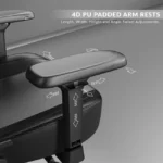 Cybeart Ghost Edition Originals Edition Gaming Chair, Supreme PU Leather, Cold Cured Foam, Adjustable Inbuilt Lumbar Support, 4D Arm Rest, Multi Tilt Mechanism, 150Kg Maximum Weight, Black | GHST - Image 9