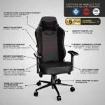 Cybeart The Batman DC Licensed Edition Gaming Chair (4D Armrest / Adjustable Lumbar / 165° Recline / Black-Red) | GC-PUAPEX-BM02 - Image 8