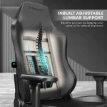 Cybeart Ghost Edition Originals Edition Gaming Chair, Supreme PU Leather, Cold Cured Foam, Adjustable Inbuilt Lumbar Support, 4D Arm Rest, Multi Tilt Mechanism, 150Kg Maximum Weight, Black | GHST - Image 11