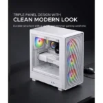 Tortox Nimbus Mesh Tempered Glass ARGB Gaming PC Case (ATX / M-ATX / ITX / 4x120mm Fans / Mesh Front - ) - White - Image 7